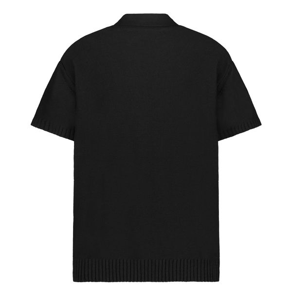flaneur homme knitted polo zwart