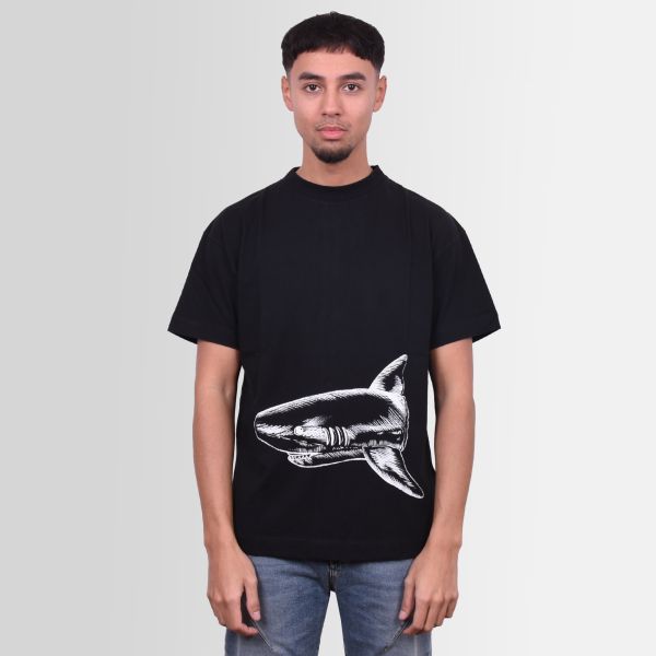 Palm Angels Broken Shark Classic T-shirt Zwart