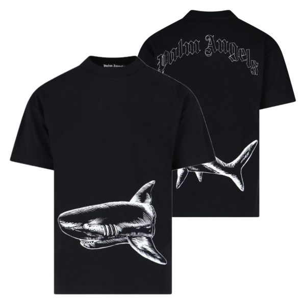 Palm Angels Broken Shark Classic T-shirt Zwart