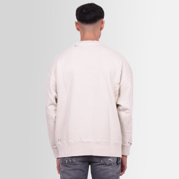 Palm Angels GD Glittered Logo Sweater Off White