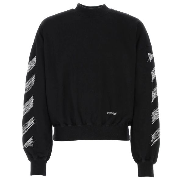 Off-White Scribble Diagonal Boxy Sweater Zwart
