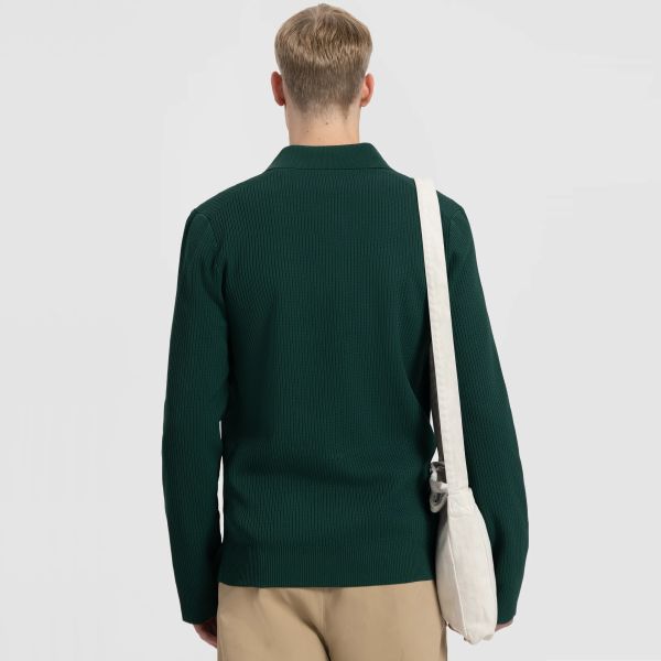 Olaf Lightweight Knitted Polo Groen