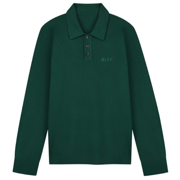 Olaf Lightweight Knitted Polo Groen