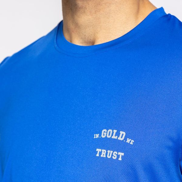 In Gold We Trust Sport T-shirt Blauw