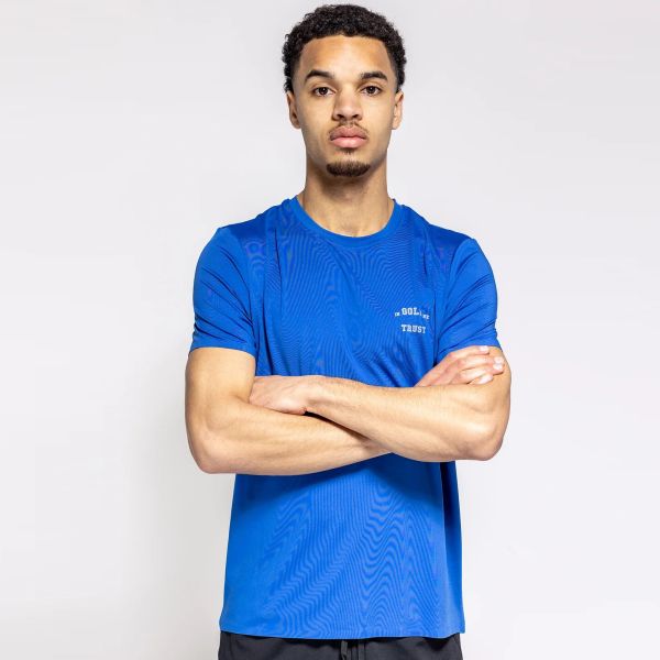 In Gold We Trust Sport T-shirt Blauw