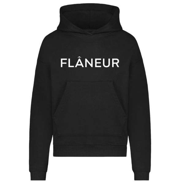 Flâneur Printed Logo Hoodie Zwart