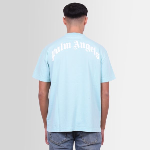 Palm Angels White Shark Classic T-shirt Licht Blauw