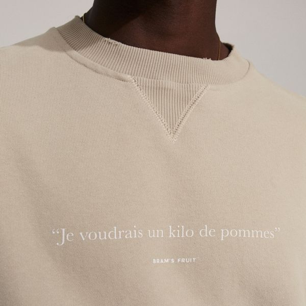 Bram's Fruit Distressed Je Voudrais Sweater Beige