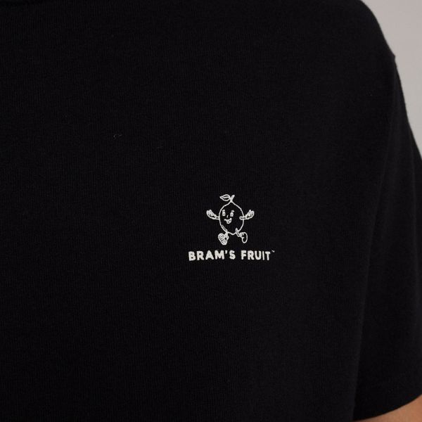 Bram's Fruit Outline Lemon T-shirt Zwart