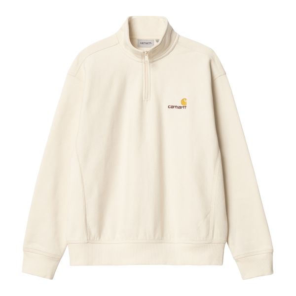 Carhartt Half Zip American Script Sweater Off White