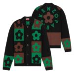 Kenzo Boke Flower Checkerboard Cardigan Zwart/Groen