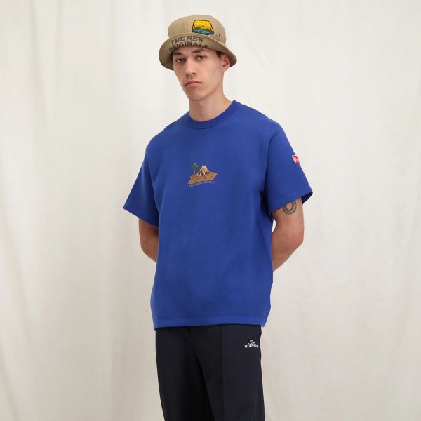 The New Originals Camping Landscape Knit T-shirt Blauw