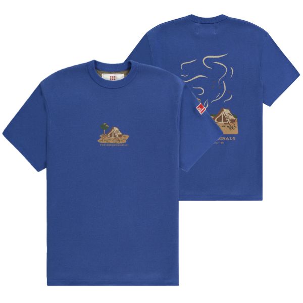 The New Originals Camping Landscape Knit T-shirt Blauw