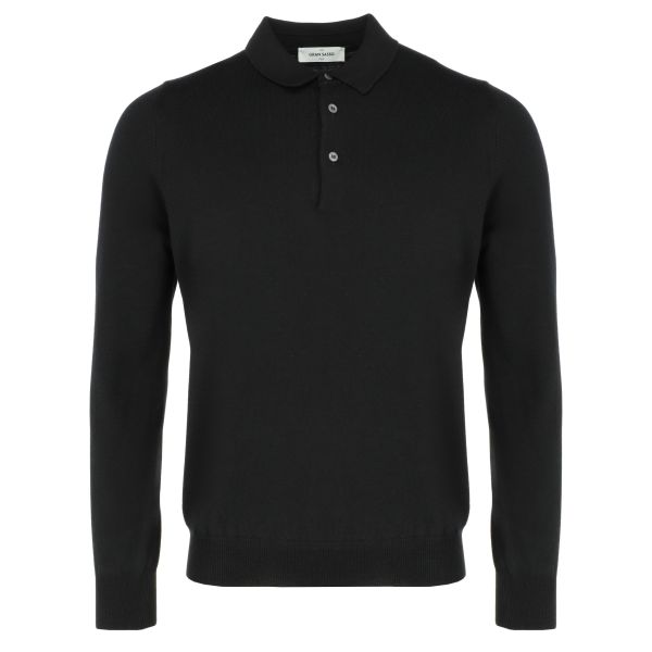 Gran Sasso Longsleeve Polo Zwart