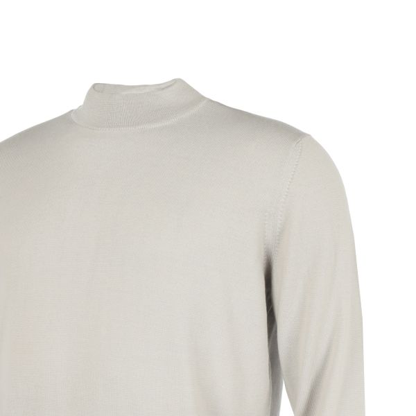 Gran Sasso Mock Neck Sweater Licht Grijs