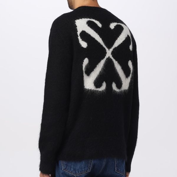 Off-White Mohair Arrow Sweater Zwart