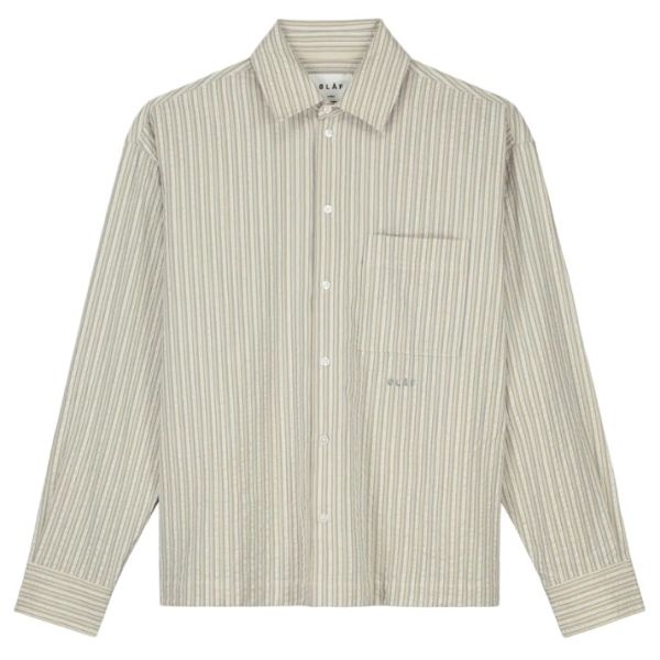 Olaf Seersucker Boxy Overshirt Off White