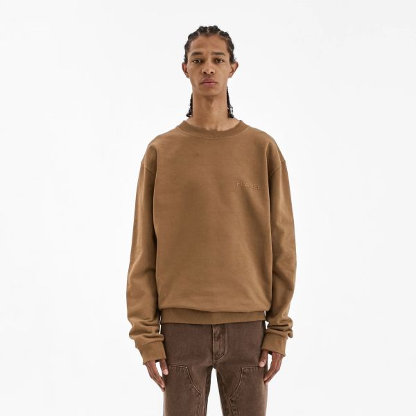 Flâneur Tonal Logo Sweater Bruin