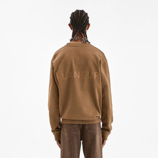 Flâneur Tonal Logo Sweater Bruin