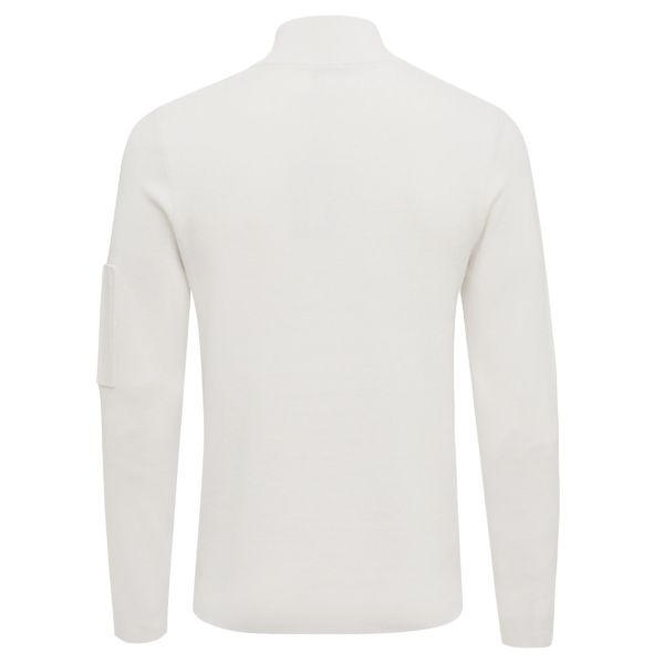 Genti Turtle Zip Sweater Off White