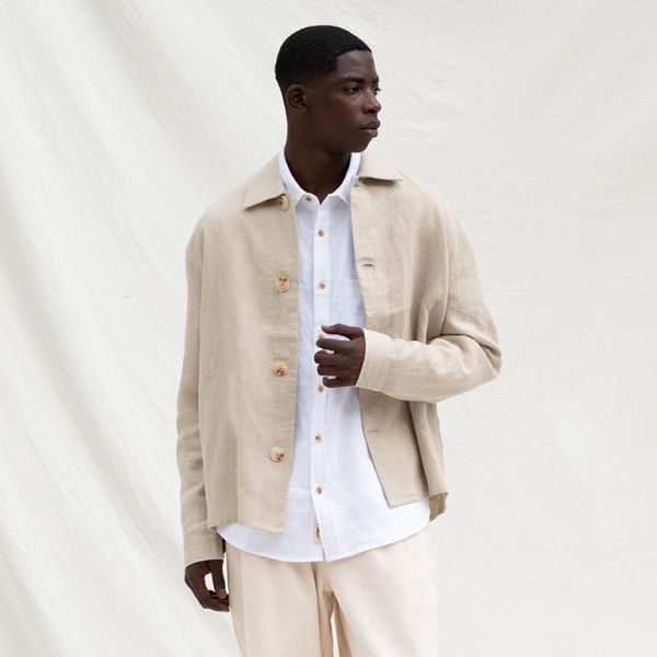 Bram's Fruit Linen Overshirt Beige