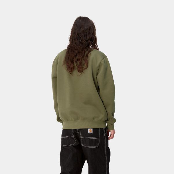 Carhartt Logo Sweater Donker Groen