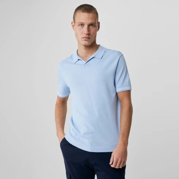 Genti No Buttons Polo Licht Blauw