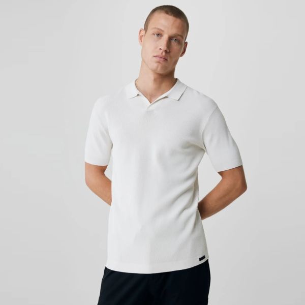 Genti No Buttons Stitch Polo Off White