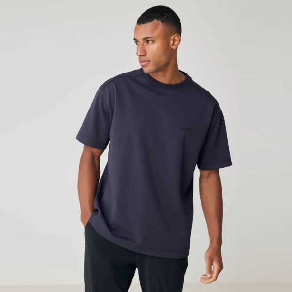 Genti Relaxed Fit T-shirt Donker Blauw