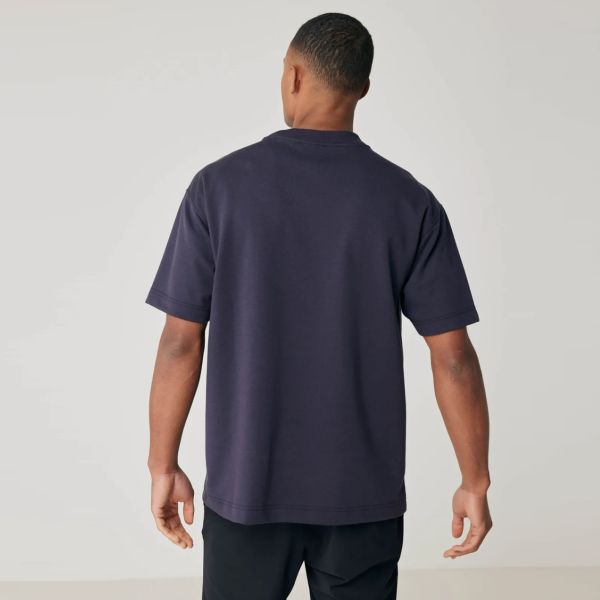 Genti Relaxed Fit T-shirt Donker Blauw