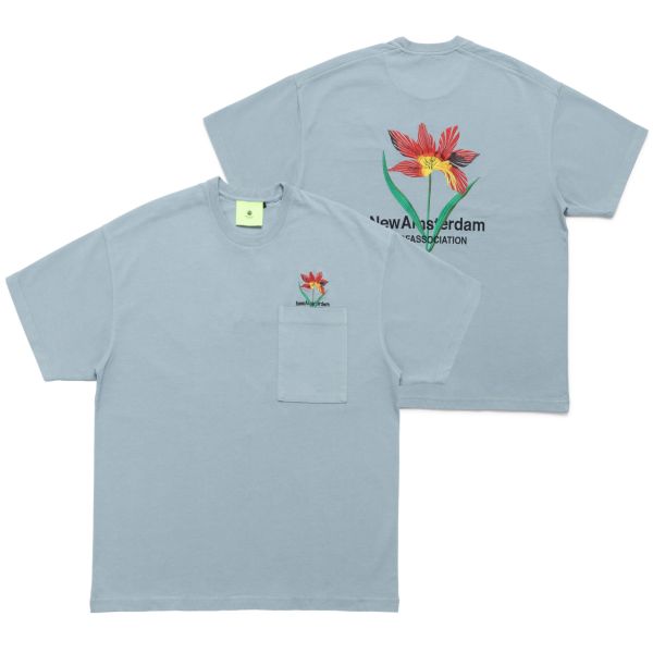 New Amsterdam Surf Association Waxed Tulip T-shirt Blauw