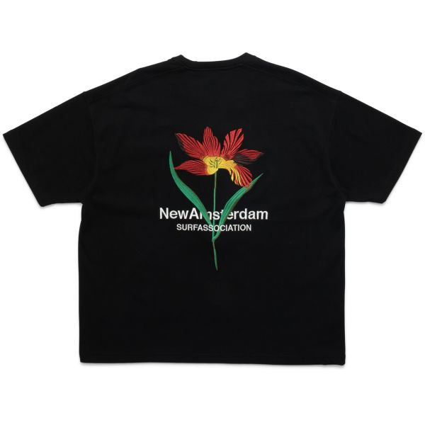 New Amsterdam Surf Association Waxed Tulip T-shirt Zwart