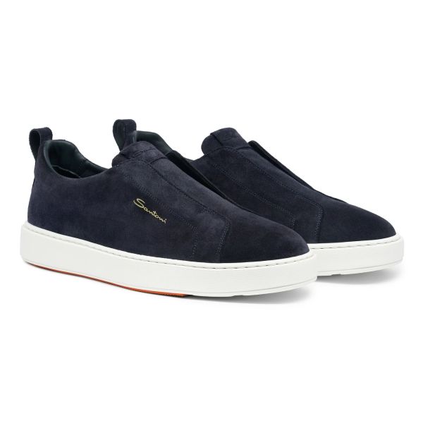Santoni Victor Slip-On Sneaker Donker Blauw