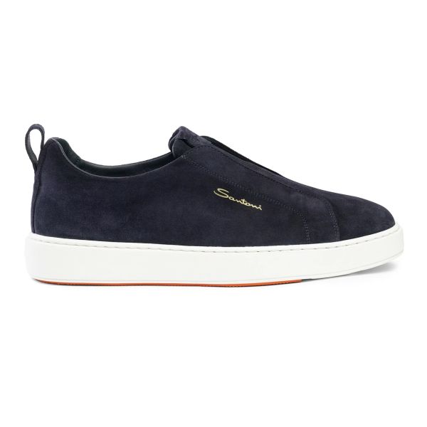Santoni Victor Slip-On Sneaker Donker Blauw