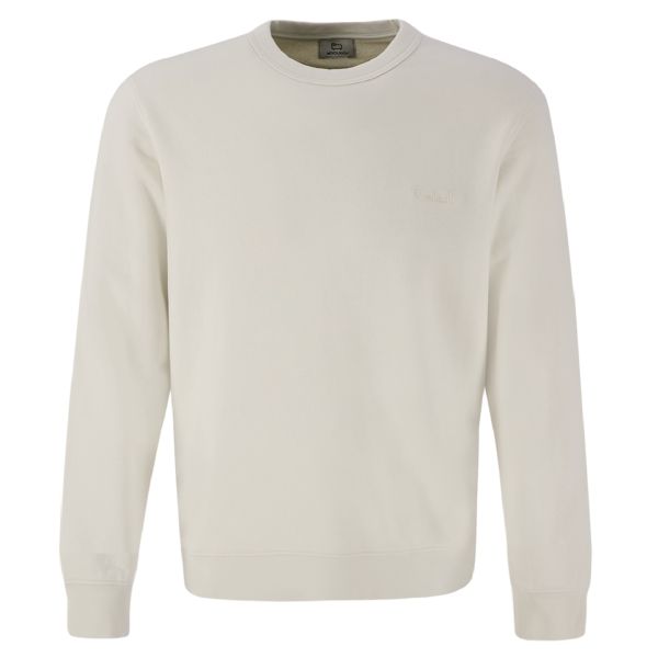 Woolrich Logo Script Sweater Off White