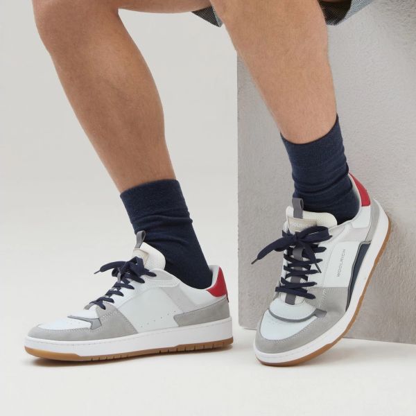Woolrich Low Basket Sneaker Grijs/Wit