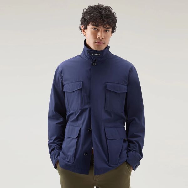Woolrich Matt Stretch Field Jack Donker Blauw