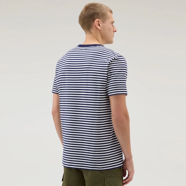 Woolrich Striped T-shirt Blauw/Wit