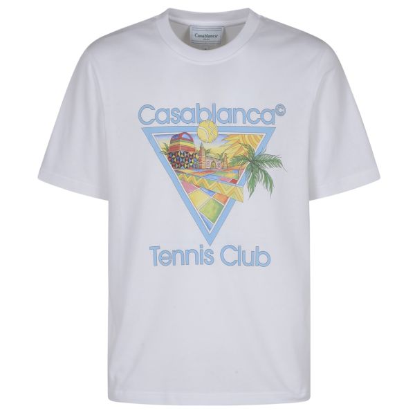 Casablanca Afro Cubism Tennis Club T-shirt Wit