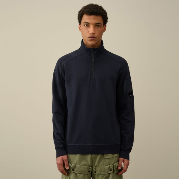 CP Company Light Fleece Zipped Sweater Navy