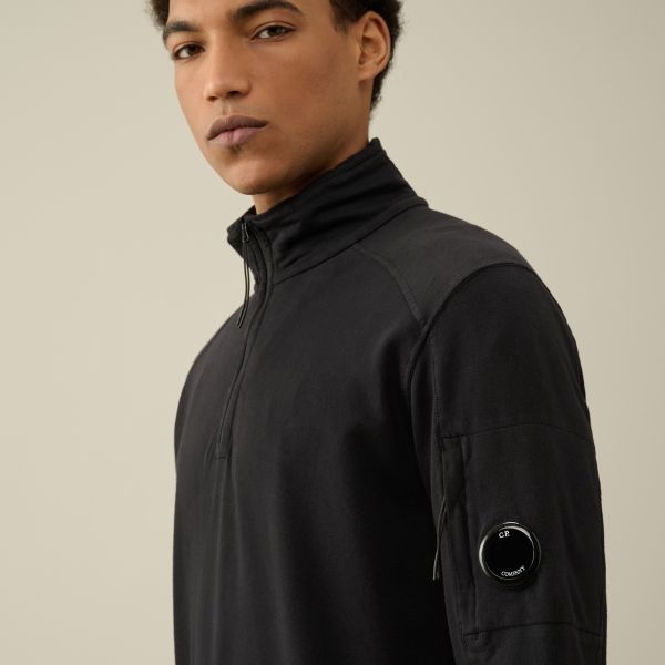 CP Company Light Fleece Zipped Sweater Zwart