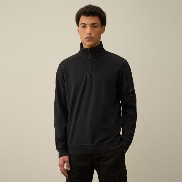 CP Company Light Fleece Zipped Sweater Zwart