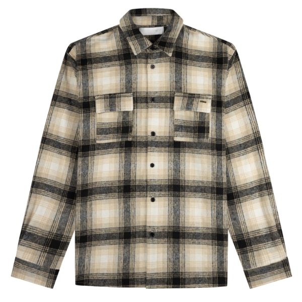 Croyez Midweight Flannel Overshirt Beige/Zwart