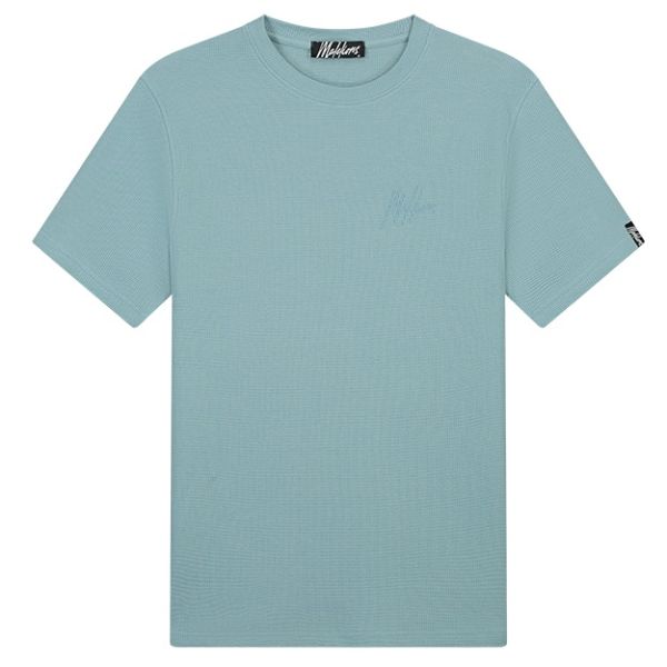 Malelions Signature Waffle T-shirt Licht Blauw