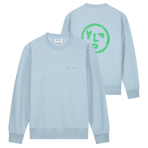 Olaf Face Crayon Sweater Licht Blauw