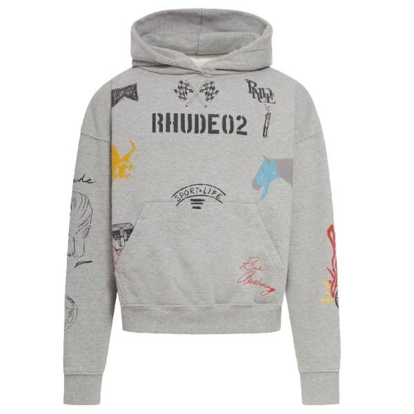Rhude Scribble Hoodie Grijs
