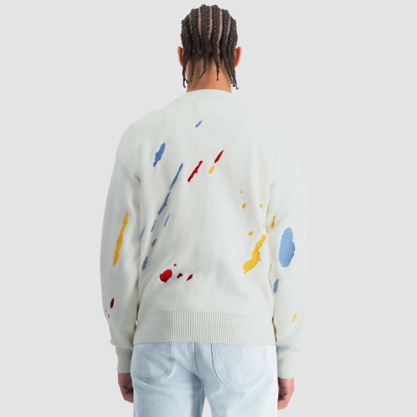 The New Originals Paint Splatter Cardigan Wit
