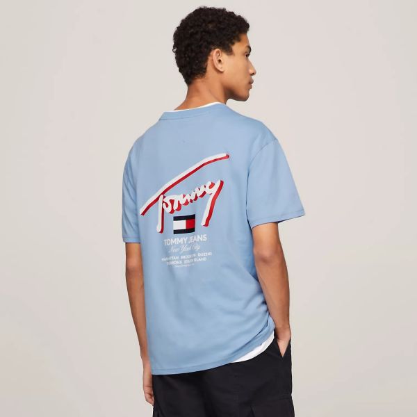 Tommy Jeans 3D Street T-shirt Licht Blauw