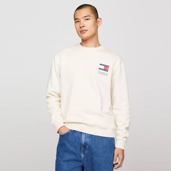 Tommy Jeans Essential Flag Sweater Off White