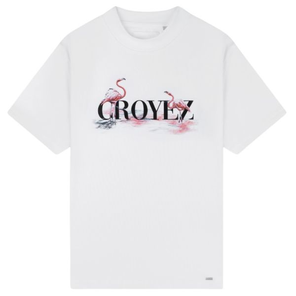 Croyez Pink Flamingo T-shirt Wit